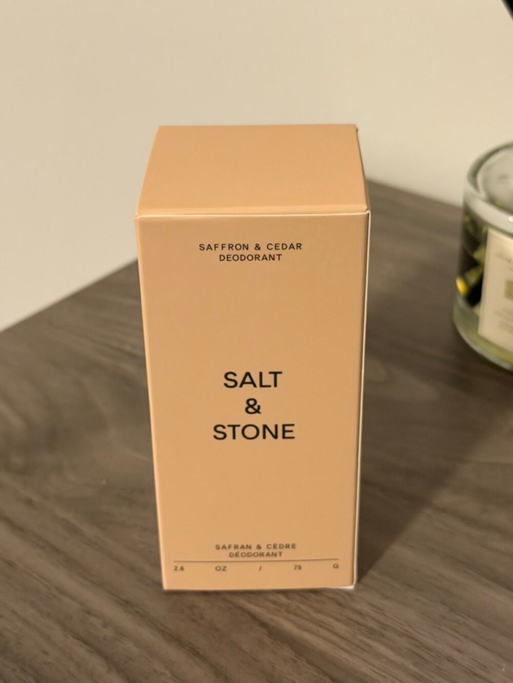 Salt & Stone Saffron & Cedar Deodorant 2.6oz 75g NEW IN BOX Unisex